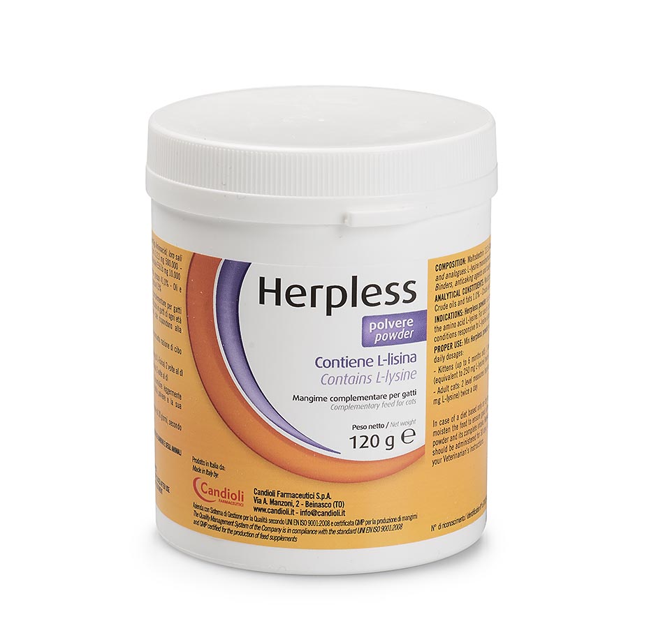 Herpless polvo 120 gr. que contiene L-lisina